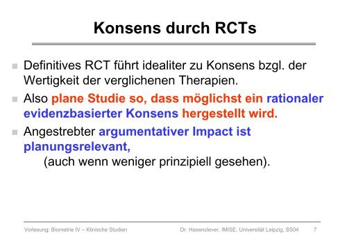 Bayes'sche Methoden in Klinischen Studien - UniversitÃ¤t Leipzig