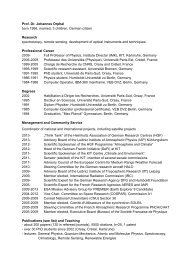 Curriculum Vitae of Prof. Dr. Johannes Orphal, KIT ... - IMK-ASF - KIT