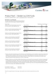 Product Flash -; Clariden Leu (CH) Funds