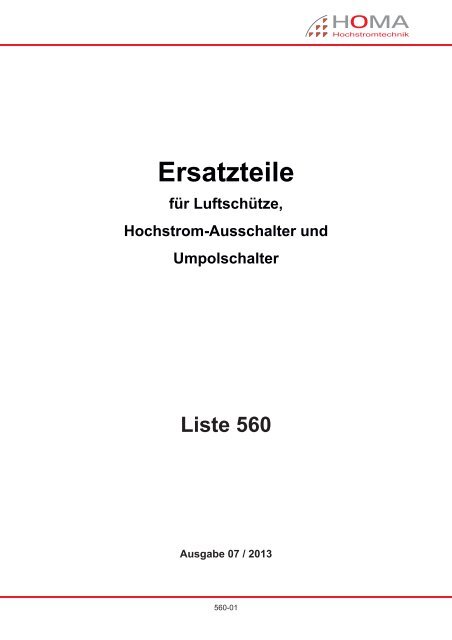 Ersatzteile für Luftschütze, Hochstrom-Ausschalter und ...