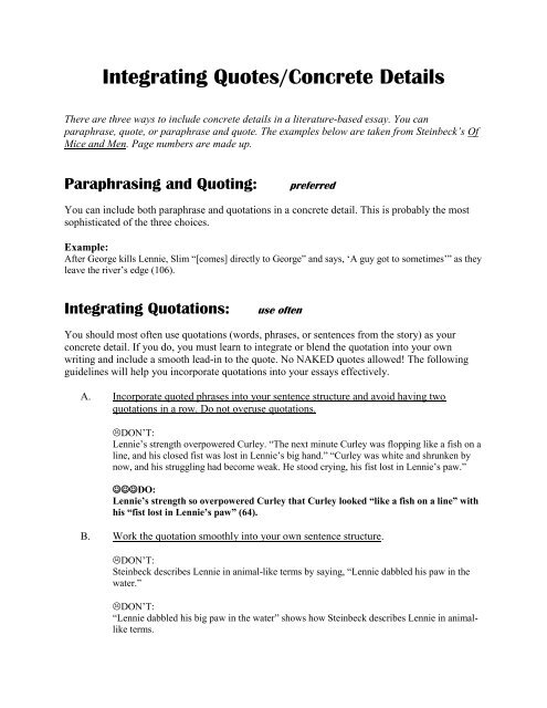 quotation examples in essays