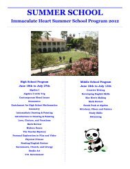 SUMMER SCHOOL - Immaculate Heart High School