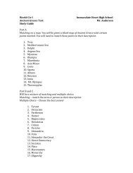 Ancient Greece Test Study Guide - Immaculate Heart High School