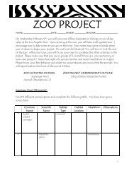 ZOO PROJECT - Immaculate Heart High School
