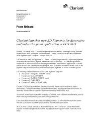 Press Release Clariant launches new ED Pigments for decorative ...