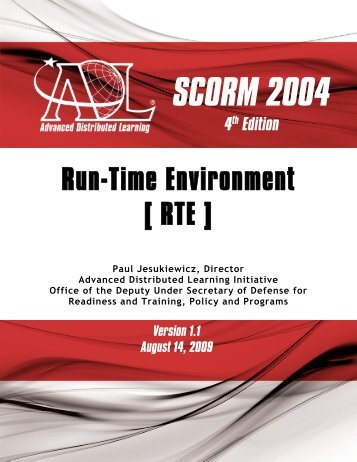 SCORM 2004 4th Edition Run-Time Environment (RTE)