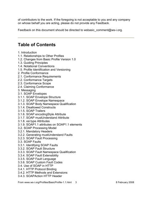 WS-I Basic Profile Version 1.1 - instructional media + magic