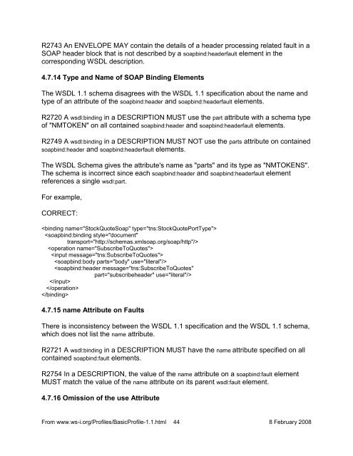 WS-I Basic Profile Version 1.1 - instructional media + magic