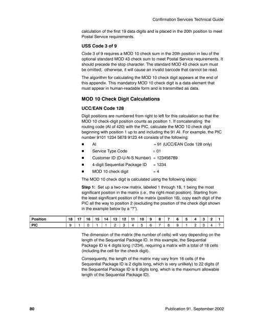 Publication 91 - Confirmation Services Technical Guide