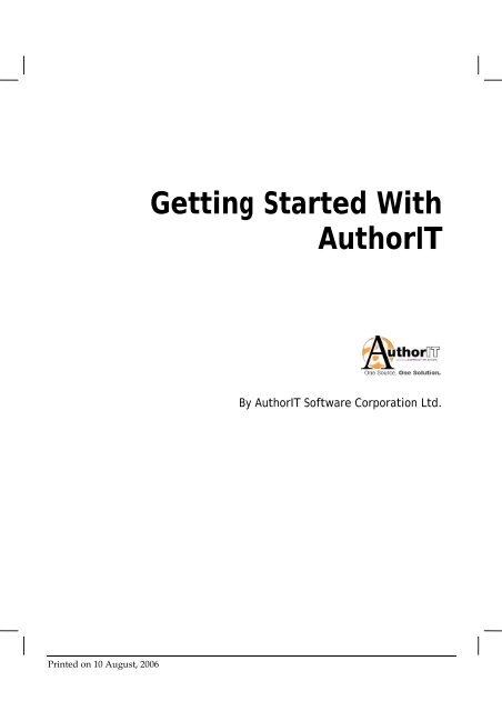 Getting Started With AuthorIT - instructional media + magic