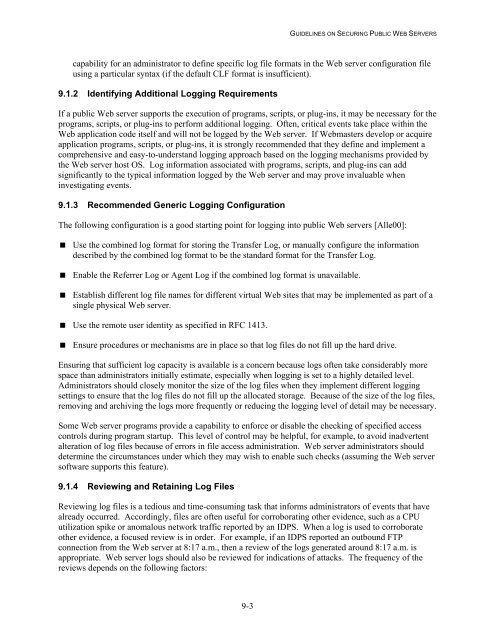 NIST 800-44 Version 2 Guidelines on Securing Public Web Servers