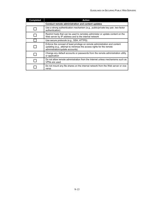 NIST 800-44 Version 2 Guidelines on Securing Public Web Servers