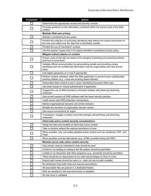 NIST 800-44 Version 2 Guidelines on Securing Public Web Servers