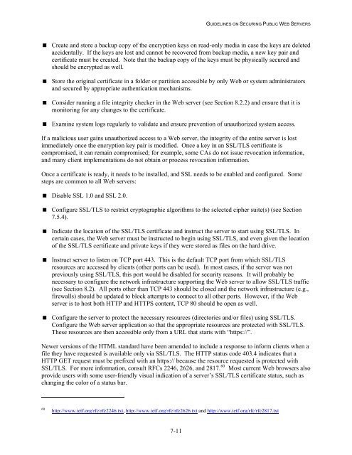 NIST 800-44 Version 2 Guidelines on Securing Public Web Servers