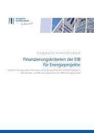 Finanzierungskriterien der EIB für Energieprojekte - European ...