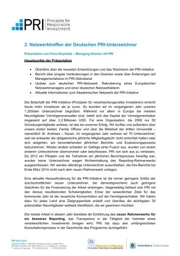 Präsentation beim PRI-Netwerktreffen - KfW