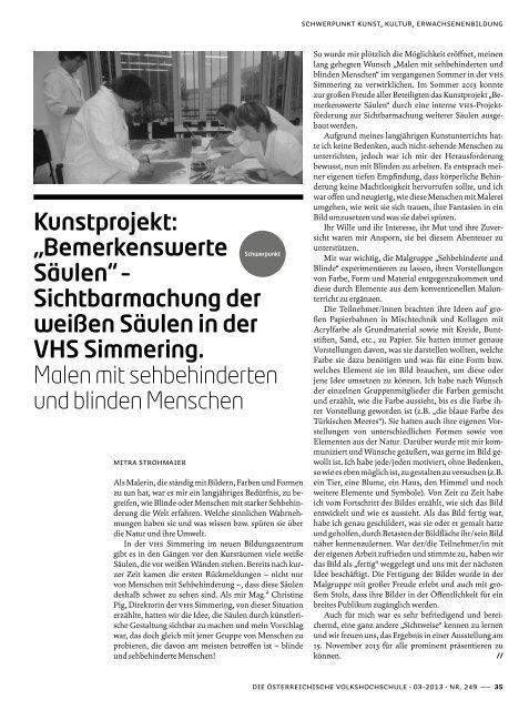 Kunst, Kultur, Erwachsenen- bildung