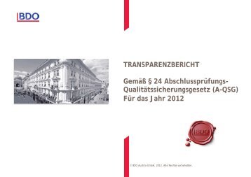 Wirtschaftsprüfer & Steuerberater - BDO Austria GmbH