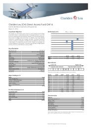 Clariden Leu (CH) Direct Access Fund CHF A