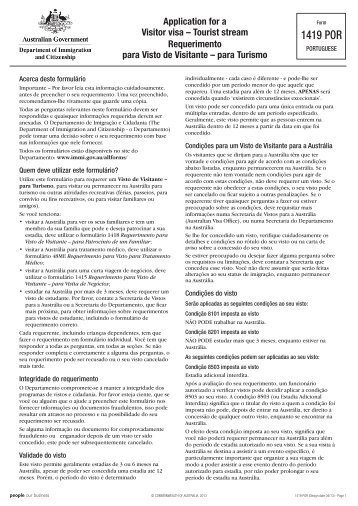 Requerimento para Visto de Visitante - Department of Immigration ...