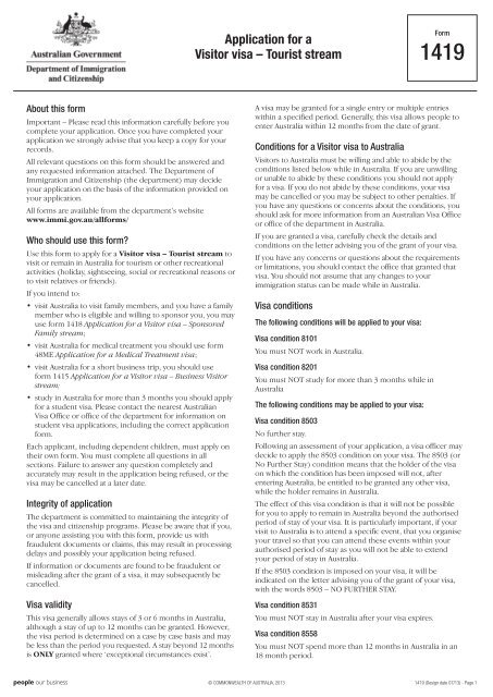 1419 Application For A Visitor Visa Tourist Stream Department Of 1419-application-for-a-visitor-visa-tourist-stream-department-of