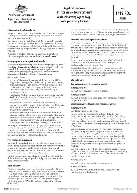 1419 Application For A Visitor Visa Tourist Stream Department Of 1419-application-for-a-visitor-visa-tourist-stream-department-of