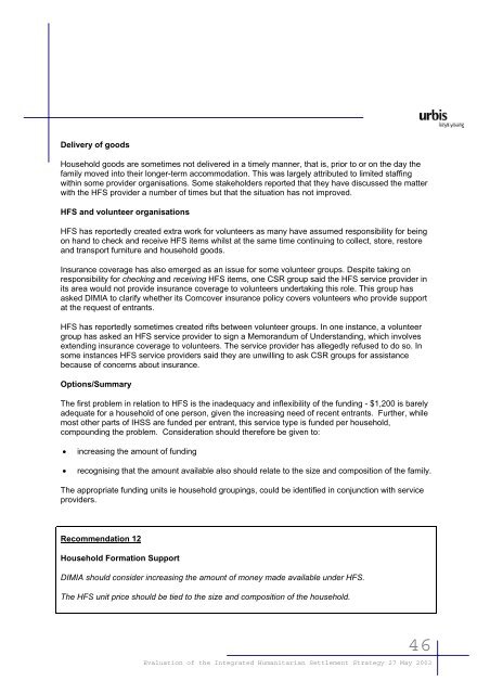 Evaluation of the Integrated Humanitarian Settlement Strategy (IHSS)