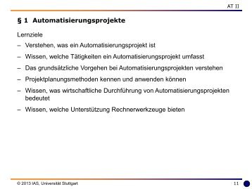 1 Automatisierungsprojekte - Universität Stuttgart