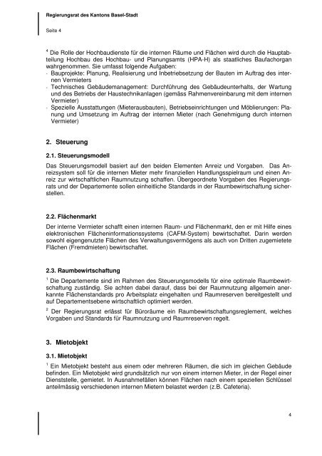 Internes Mietreglement - Immobilien Basel-Stadt