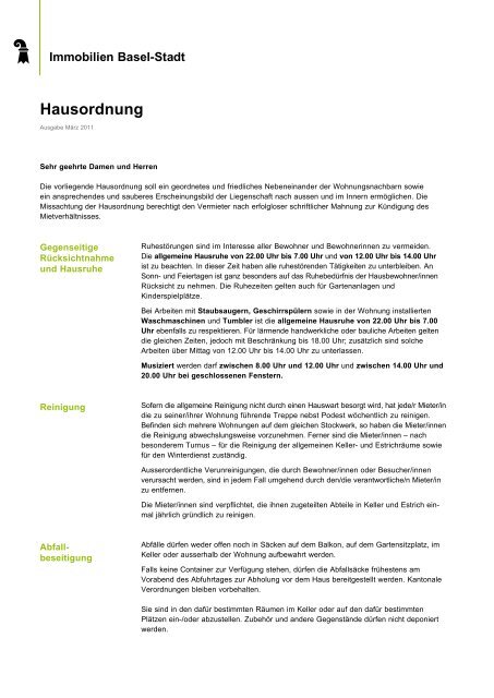 Hausordnung