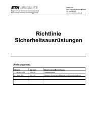 Richtlinie SicherheitsausrÃ¼stungen - Immobilien - ETH ZÃ¼rich