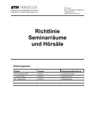 Richtlinie SeminarrÃ¤ume und HÃ¶rsÃ¤le - Immobilien - ETH ZÃ¼rich