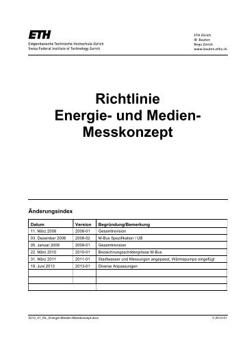 Richtlinie Energie- und Medien- Messkonzept - Immobilien - ETH ...