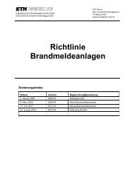 Richtlinie Brandmeldeanlagen - Immobilien - ETH ZÃ¼rich