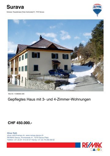 Exposee - Immobiliensuche in der Region GraubÃ¼nden - REMAX ...