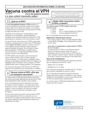 Virus del Papiloma Humano - Immunization Action Coalition