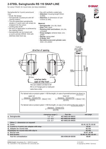 2-079SL Swinghandle RS 110 SNAP-LINE - Dirak