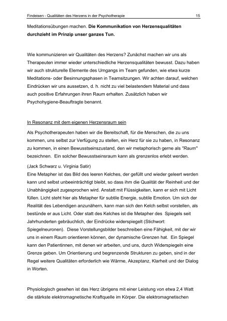 Die Qualitäten des Herzens in der Psychotherapie - Caduceus Klinik