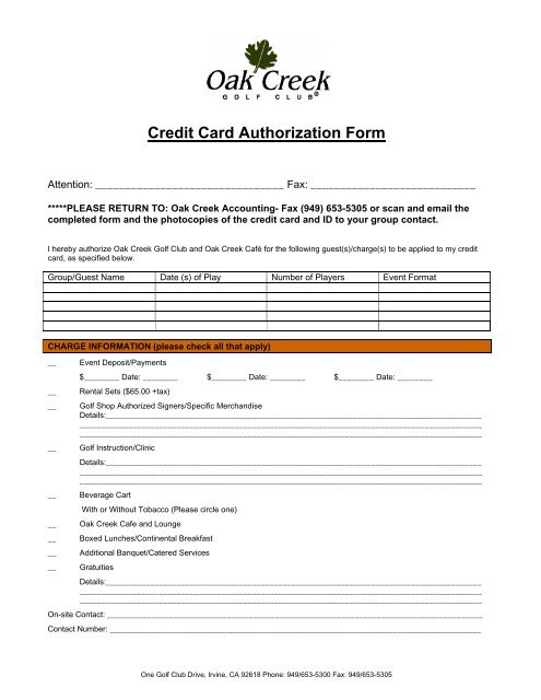 Credit Card Authorization Form - IMN