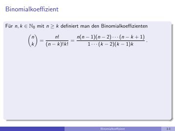 Binomialkoeffizient - imng