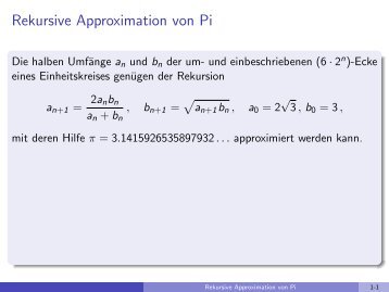 Rekursive Approximation von Pi - imng