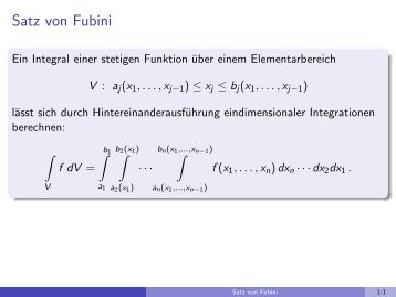 Satz von Fubini - imng