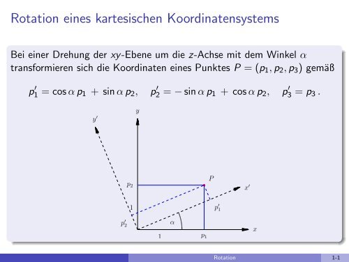 Rotation eines kartesischen Koordinatensystems - imng