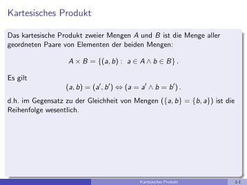 Kartesisches Produkt - imng