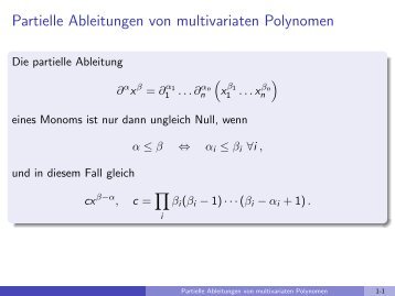 Partielle Ableitungen von multivariaten Polynomen - imng