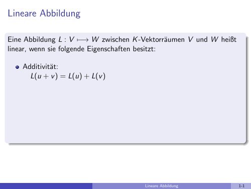 Lineare Abbildung - imng