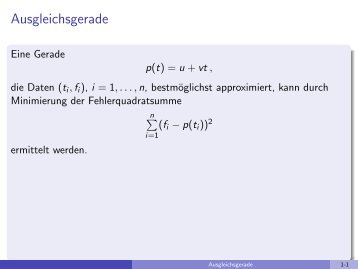 Ausgleichsgerade - imng