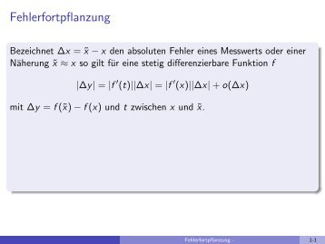 Fehlerfortpflanzung - imng