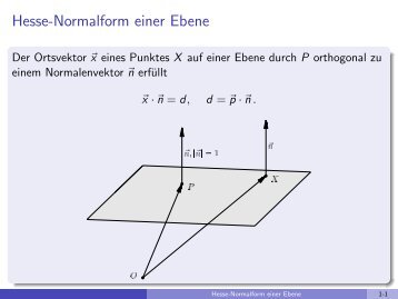 Hesse-Normalform einer Ebene - imng