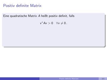 Positiv definite Matrizen - imng